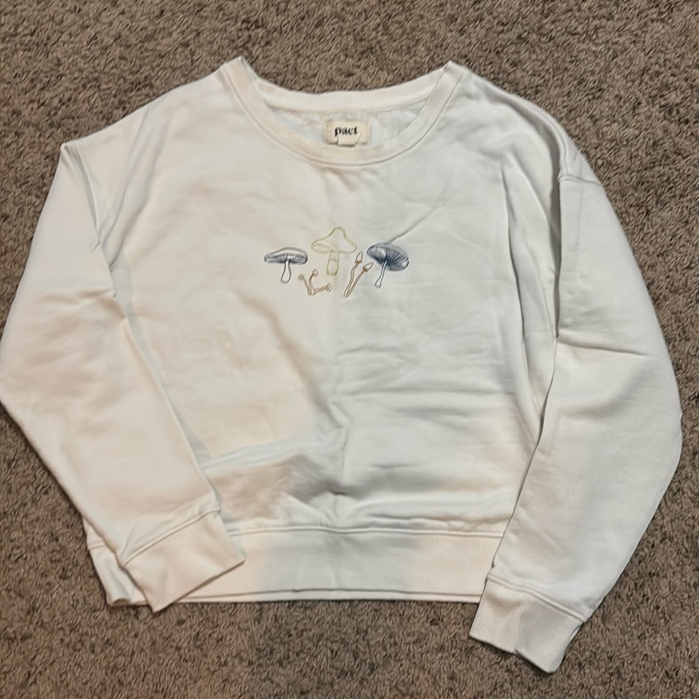 Pact organic cotton, mushroom sweatshirt, medium
